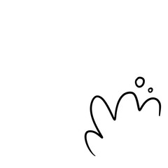 Naklejka premium Hand Drawn Cursive Calligraphy Doodle with Dots Abstract Element