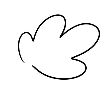 Hand Drawn Abstract Flower Petal Bird Wing Shape Outline Doodle