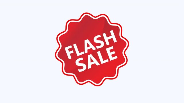 Red starburst icon with flash sale text for marketing. Perfect for promoting special offers and discount campaigns.