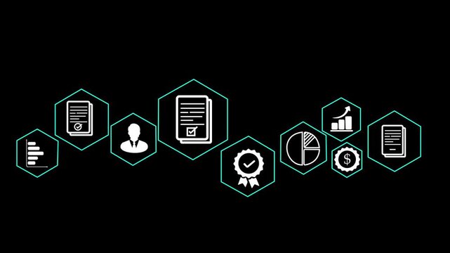 Businessman manage digital procurement process with business contract, invoice, approval documents, representing B2B sourcing, vendor management, supply chain, e-procurement.