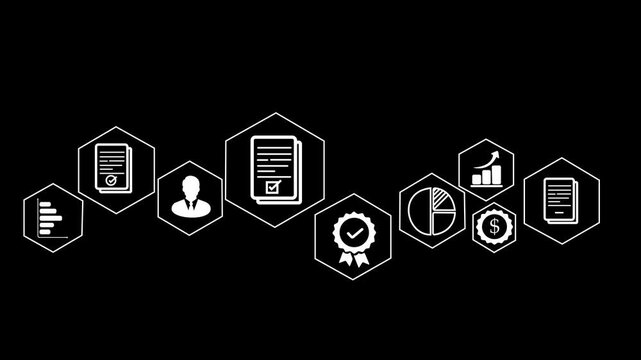 Businessman manage digital procurement process with business contract, invoice, approval documents, representing B2B sourcing, vendor management, supply chain, e-procurement.