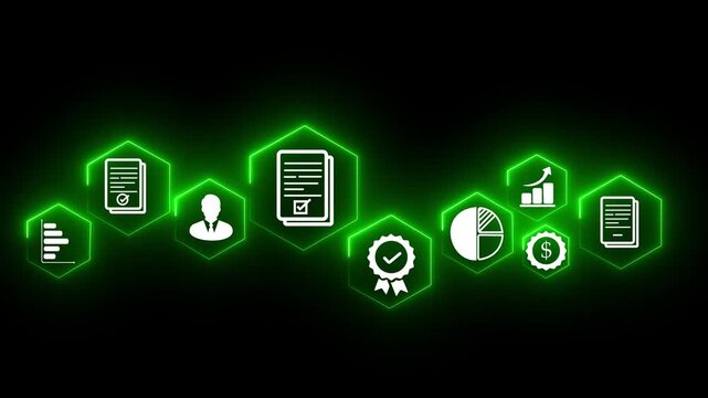 Businessman manage digital procurement process with business contract, invoice, approval documents, representing B2B sourcing, vendor management, supply chain, e-procurement.