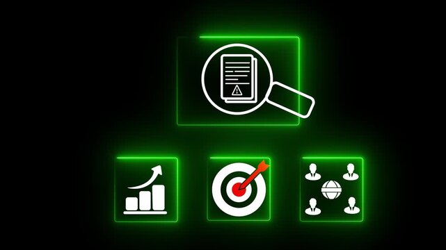 Risk assessment management concept on the transparent background. Risk management strategies for business risk, forecasting, evaluation, financial business concepts. Motion graphics of risk idea