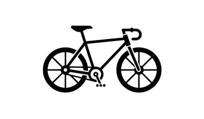 Fototapeta premium Bicycle silhouette logo side view vector illustration isolated on white background
