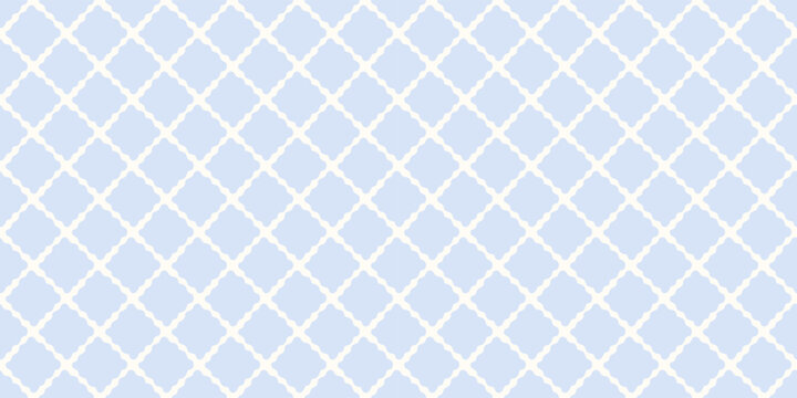 Blue and white Moroccan trellis seamless pattern banner in a geometric style