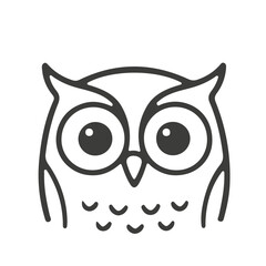 Fototapeta premium Cute cartoon owl head illustration, perfect for logos, mascots, or educational materials.