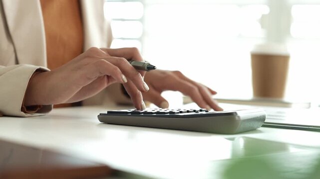 Business working at office with laptop and documents on his desk. Business concept.