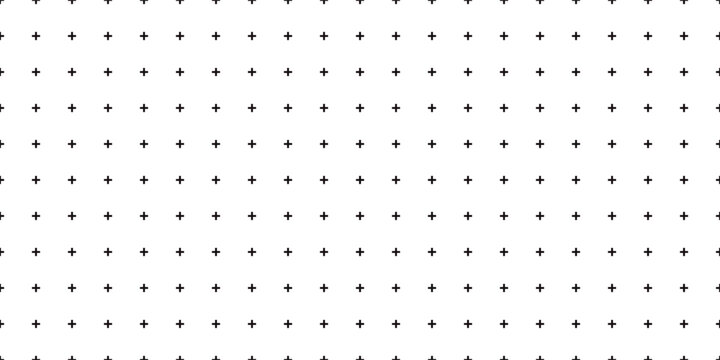Minimalist Geometric Plus Sign Grid Pattern with Uniform Black Symbols on White Background for Abstract Design or Technical Visualization
