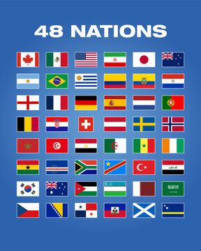 National Flags for World Football 2026 Tournament and International Soccer