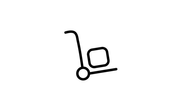 Simple flat design shopping cart icon with transparent animation background