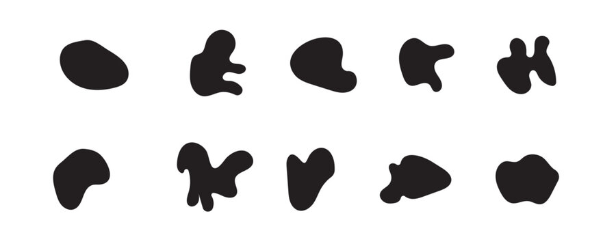 Set of organic liquid blob shapes icon, blob shapes icon. blob frame icon.