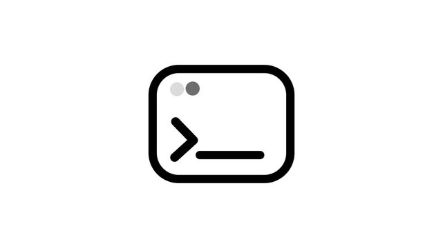 Digital command line interface icon with a transparent animation background, ideal for technology, programming, and development projects, offering a sleek and modern graphic solution