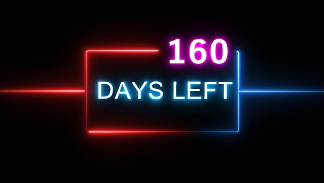 Glowing countdown days timer number illustration on background.