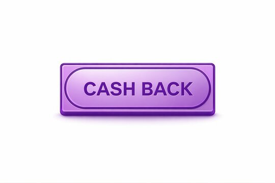 Purple cash back button with modern rounded corners