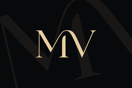 MV or VM letter logo icon design. Classic style luxury initials monogram.
