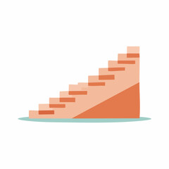Obraz premium Minimalist flat illustration of a stone staircase leading upward