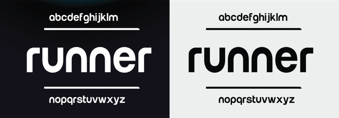 Sport modern minimal logo alphabet bold font. Abstract technology scifi science futuristic typography sport, fashion, brand, creative logos fonts. vector illustration © Geniusa