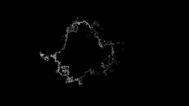 Smoke Shockwave Energy Explosion On A Black Background. Dynamic Organic Ink-Like Edges Create A Powerful Energy Burst Effect, 
