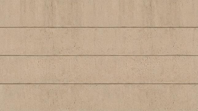 Beige Concrete Panel Wall Texture &ndash; Structured Cement Background with Horizontal Lines for Modern Architecture Design