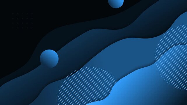 Abstract burgundy paper-cut waves with geometric accents background animation