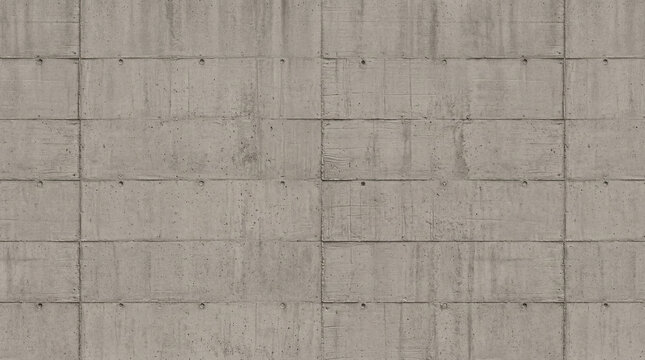 Grid Concrete Wall Texture &ndash; Structured Cement Block Pattern Background for Modern Architecture and Industrial Design
