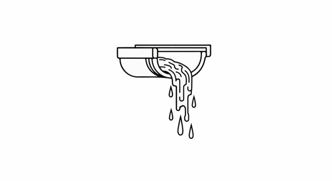 Gutter channeling water