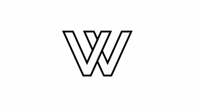 Intersecting V-shapes form a stylized double "W" on white
