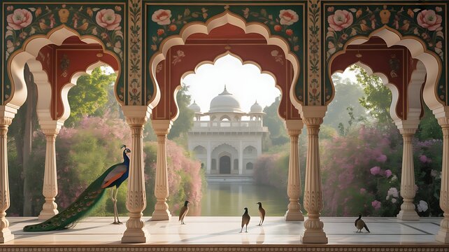 Intricate white marble jali screen detailing exquisite Mughal architectural craftsmanship and sunshine
