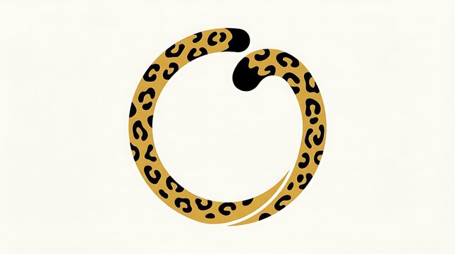 Minimalist Leopard Tail Circular Logo Design