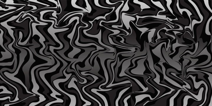 Psychedelic lines. Abstract pattern. Texture with wavy, curves stripes. Optical art background. Wave design black and white. Vector illustration.