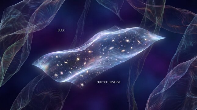 Our entire 3D universe as a thin glowing sheet floating with parallel