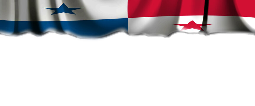 White background with the flag of Panama falling from above