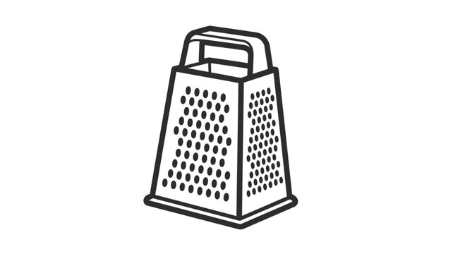 A kitchen grater with handle.
