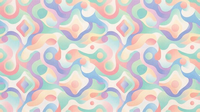 "Soft Bloom Patterns: Abstract Pastel Hijab Design"