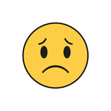 Disappointed Face Emoticon Expression Closeup.