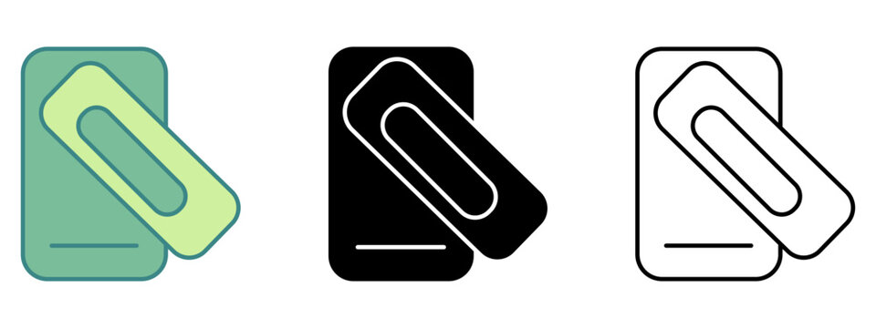 Minimalist paperclip remove icon set presenting various digital file attachment deletion symbols in 
