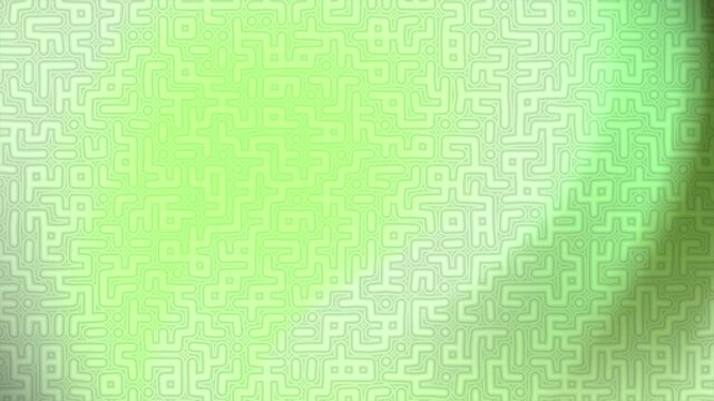 Abstract light green background with a repeating geometric maze pattern.