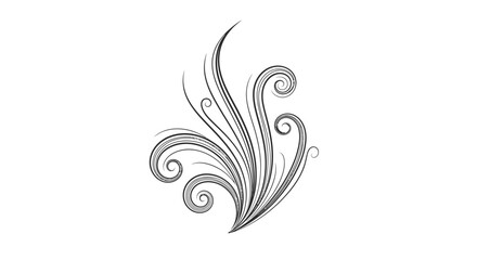 Fototapeta premium Elegant vector swirl design on white decorative element for various uses
