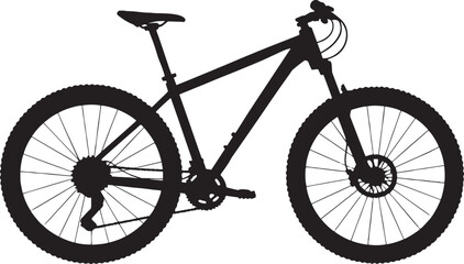 Mountain bike silhouette vector, black bicycle icon isolated on white background, off-road cycling equipment for sports and outdoor adventure design © Adnan