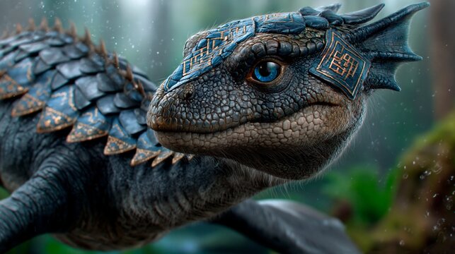 This ancient creature, adorned with intricate patterns, will provide a mystical backdrop for fantasy projects and game designs.