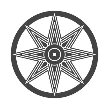 Icon of Ishtar star. Mesopotamian ancient symbol. Vector