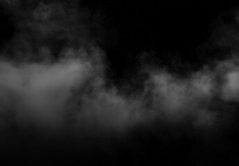 Abstract white smoke cloud drifting across a black background, creating a dramatic atmospheric mist texture with soft motion and high contrast. © The Stock King