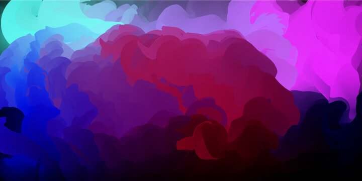 Abstract colorful smoke cloud background, layered soft mist and fog shapes, smooth gradient blending, Vol 1