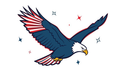 Obraz premium American Eagle Soaring with Wings Spread