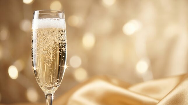 Sparkling Champagne in a Flute Glass