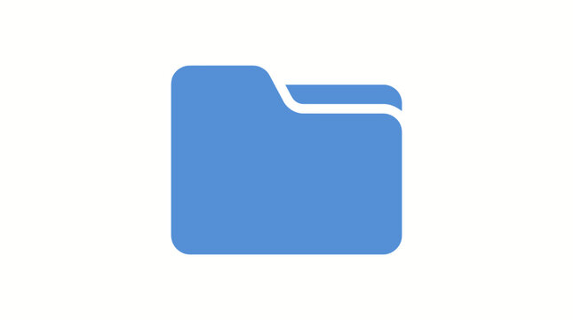 A blue folder icon with a tab on a white background is shown.