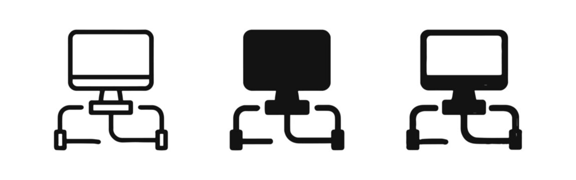 Computer Local Network and LAN Connection Icon Set