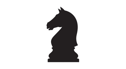 Chess knight silhouette on a white background © MD