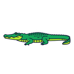 Fototapeta premium A Green Cartoon Alligator Isolated on Transparent Background
