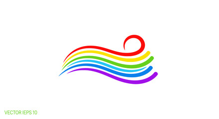 Fototapeta premium Abstract Colorful Rainbow Waves Icon